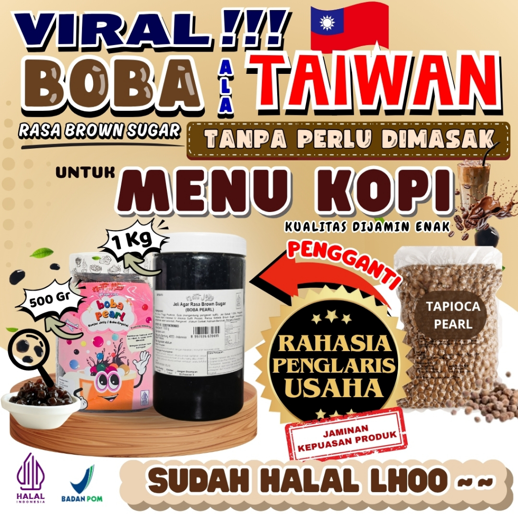 

BobaTapiocaPearlSiapSajiPerpaduan FRISIAN FLAG Susu UHT Original - Boba Pearl Brown Sugar 1 Kg | Cocok Untuk Semua Jenis Minuman