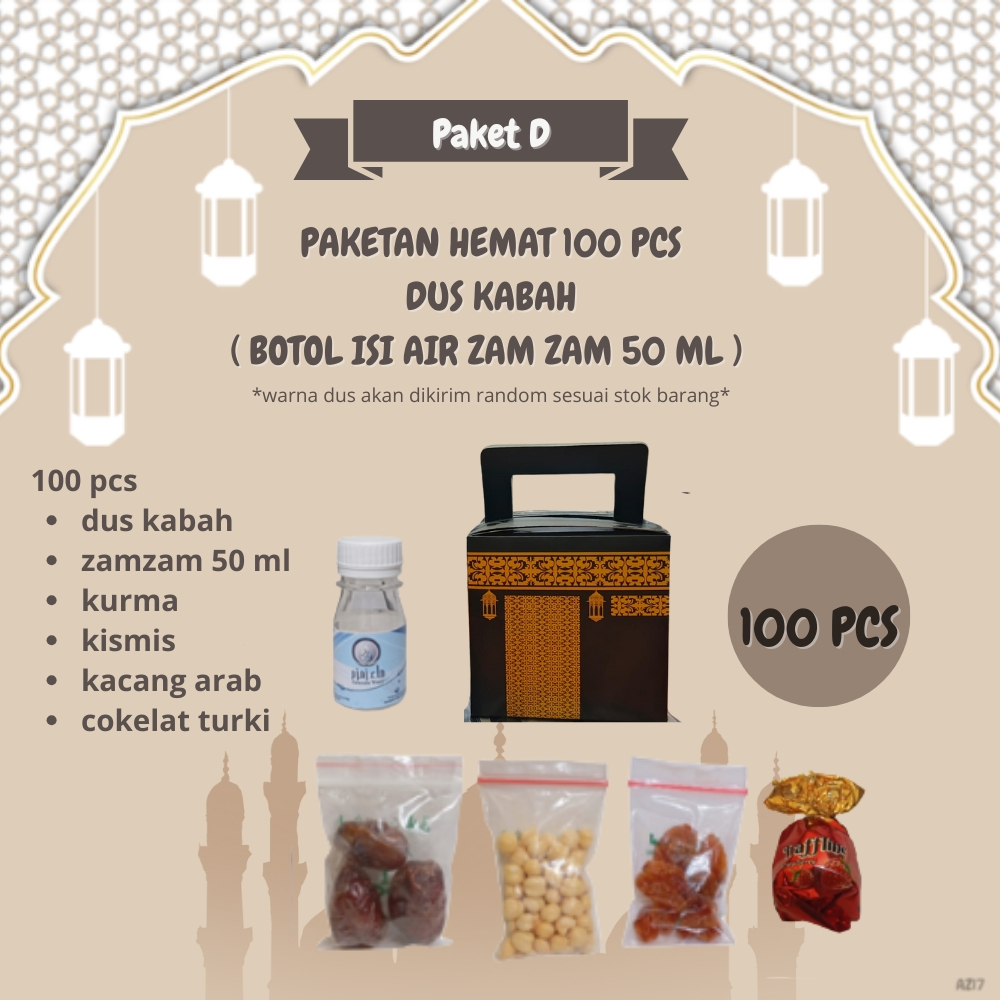 

paketan D hemat Cotur kabah untuk oleh oleh haji dan umroh 100 pcs ( botol isi air zam zam 50 ml )