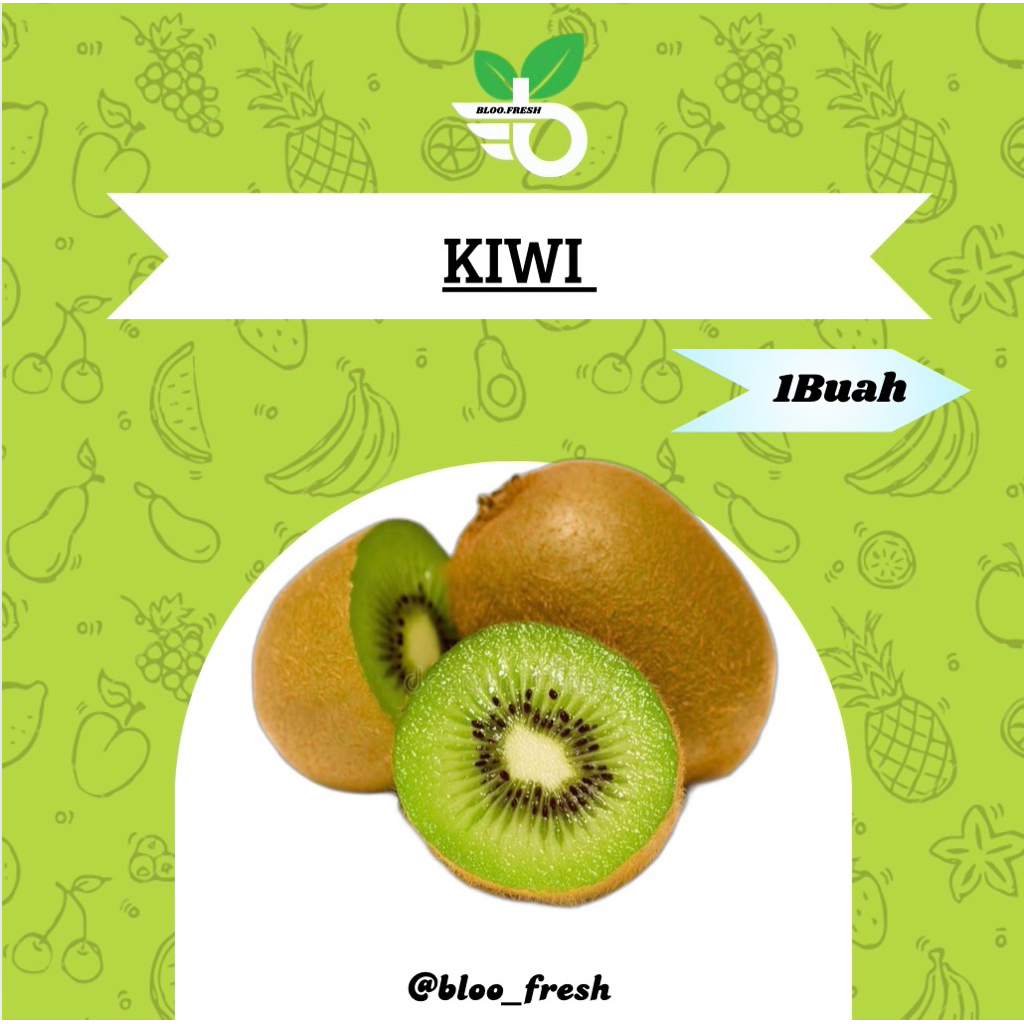 

Kiwi Hijau Premium Fresh (Harga Per Buah) - Bloo Fresh (1Buah/ 150gr ) -Kiwi