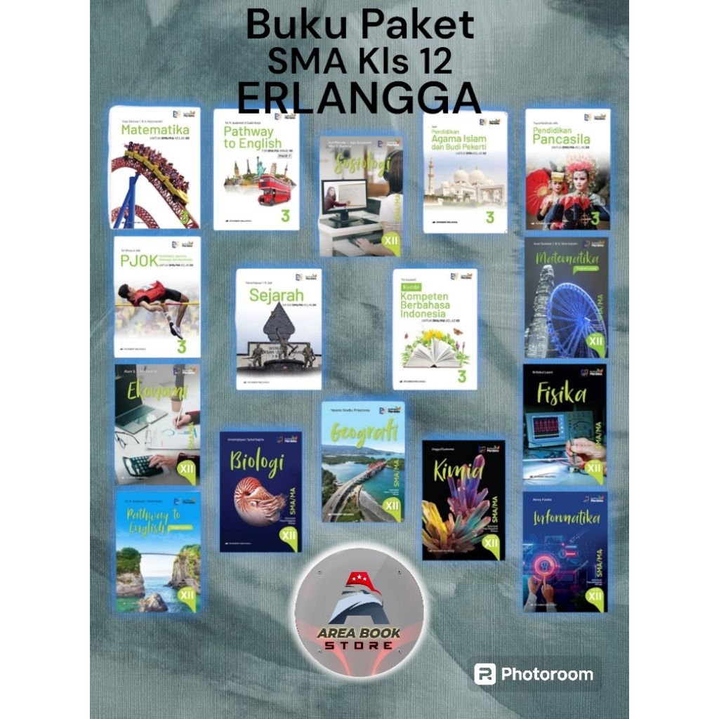 BUKU PAKET SMA KELAS 12 - XII ERLANGGA KURIKULUM MERDEKA - BIOLOGI KIMIA FISIKA SEJARAH EKONOMI PKN 