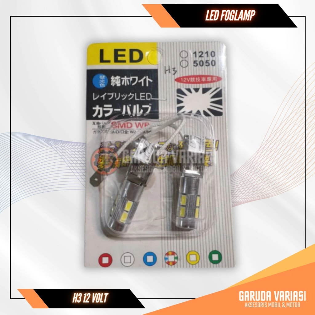 Lampu Kabut Foglamp Dop Mobil LED H3 12 Volt Putih