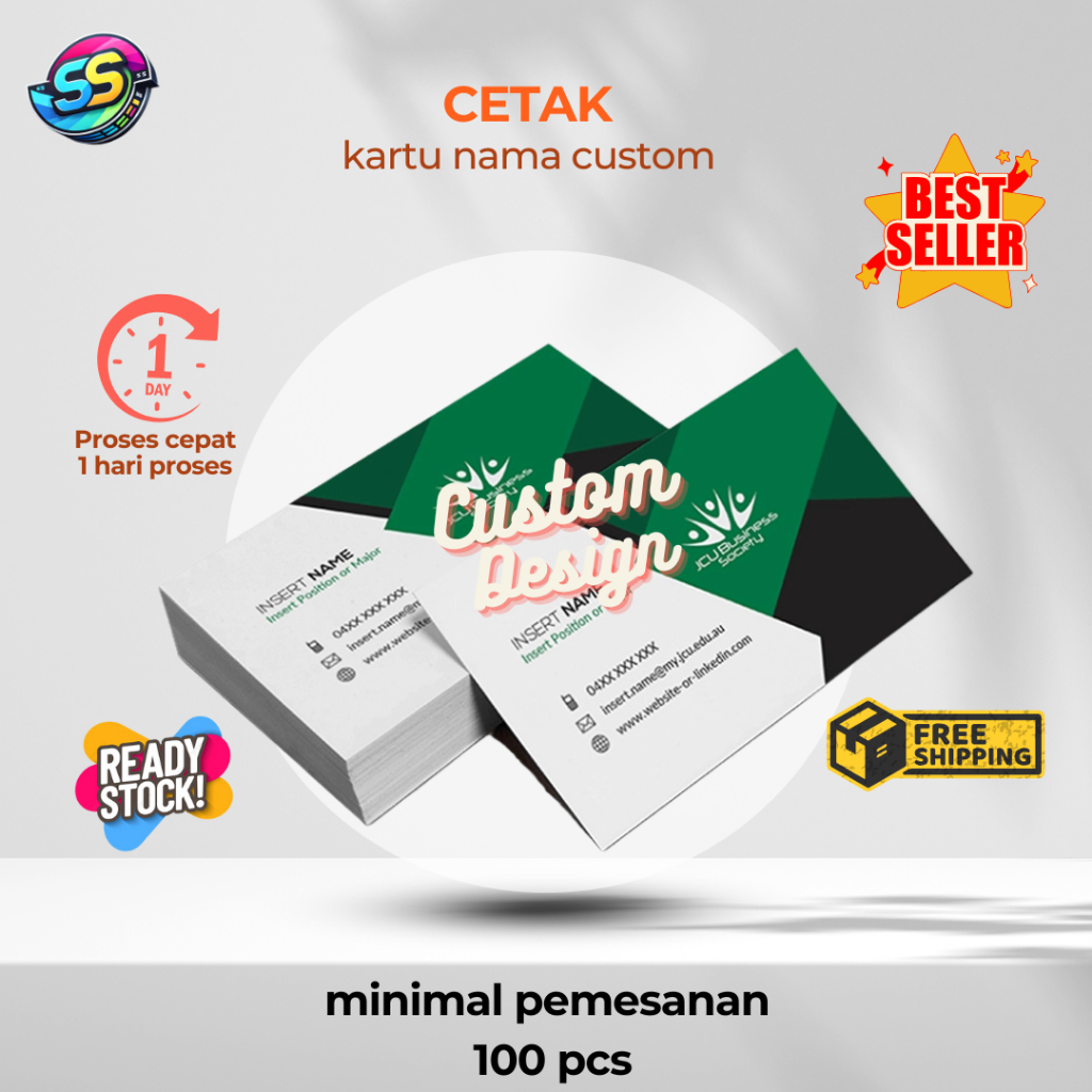 

Kartu Nama isi 100 / Kartu Nama Custom / Business Card / Kartu Nama 1 Sisi