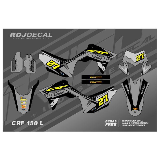 DECAL STIKER CRF 150 L (005) DEKAL STICKER FULLBODY 2017 2018 2019 2020 2021 2022 2023 2024 2025 202