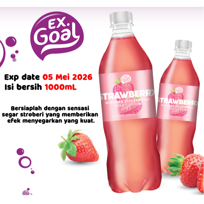 

Minuman Cola Ex.Goal rasa Sarsaparilla Cola Stroberi Jeruk nipis dan Lemon 1000 mL