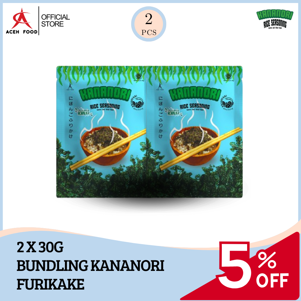 

Paket 2pcs Kananori Rumput Laut Furikake 30g - Rasa Teri | Cemilan Halal Bumbu Tabur Nasi ala Jepang, Lebih Hemat | Aceh Food
