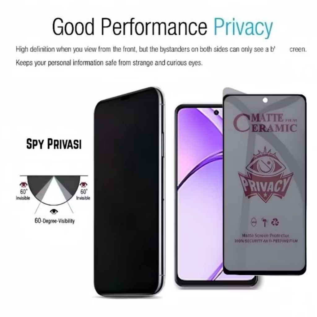 TG Ceramic Matte Anti Spy SAMSUNG J6 2018 A6 2018 A8 2018 Anti Gores Privacy