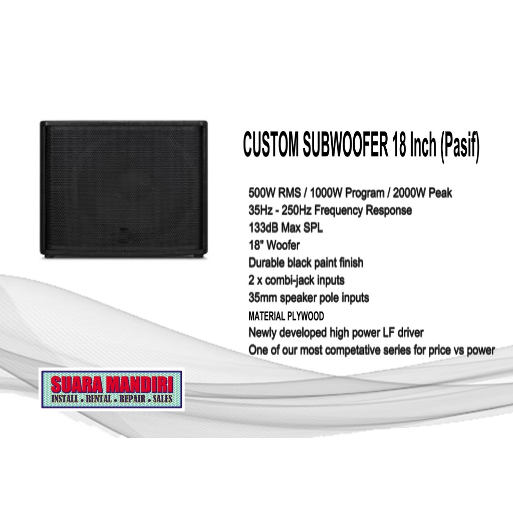Custom Subwoofer 18 Inch (Pasif)