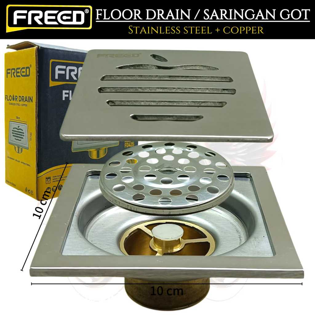 Floor Drain FREED / Floor Drain Apple Stainless / Saringan Got Anti Bau / Saringan Kamar Mandi