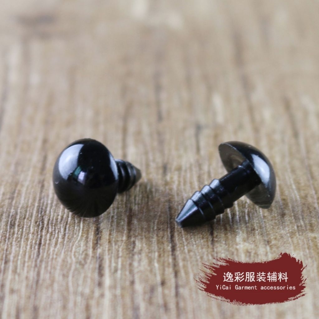 Mata boneka rajut safety eyes hitam per pasang