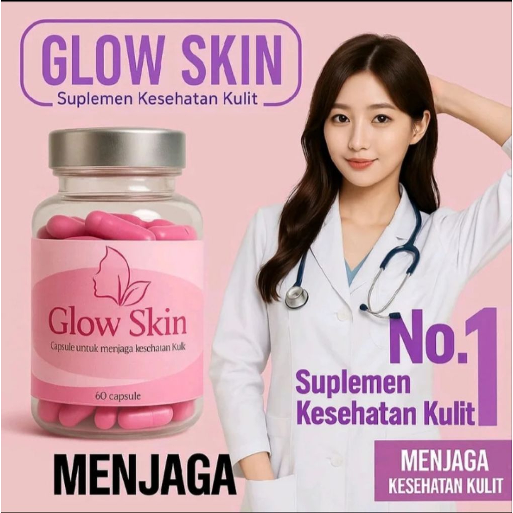 kapsul Memutihkan Mencerahkan Seluruh Badan Hingga muka GLOWSKIN GLUTATHIONE BPOM