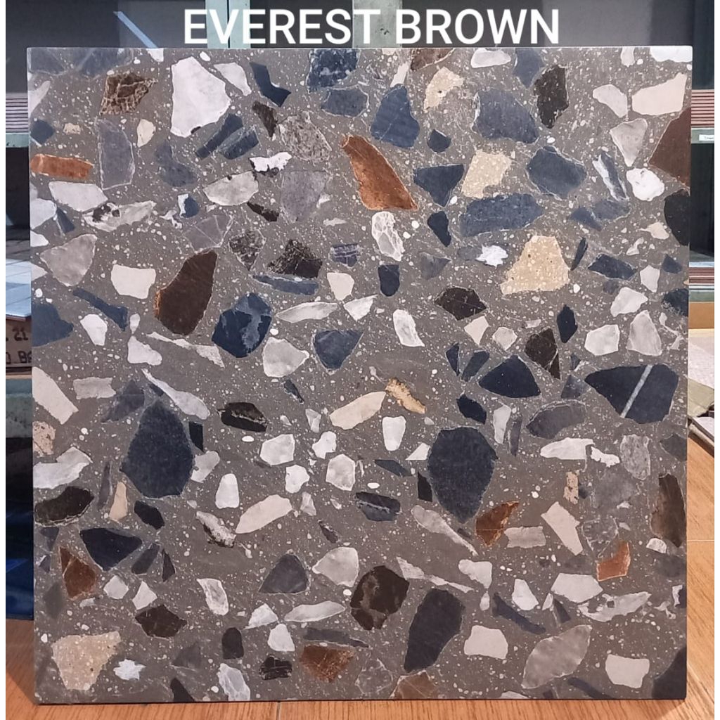 keramik ukuran 60x60 motif terazzo kasar