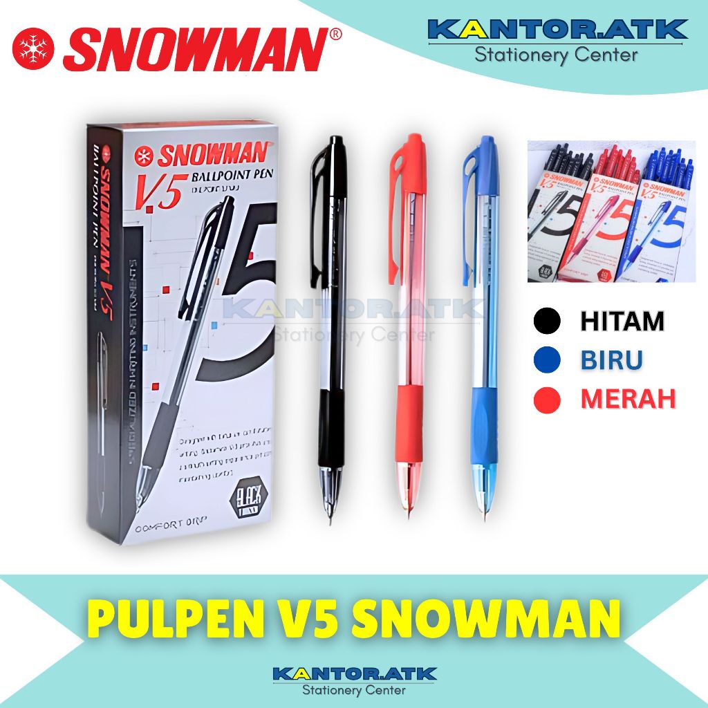 

(12Pc) Pulpen SNOWMAN V5 Semi Gel Lusin 0.7mm