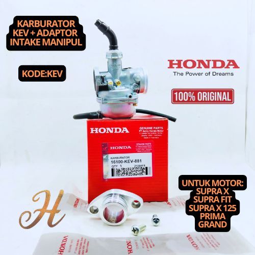 KARBURATOR+INTAKE MANIPUL MIO HONDA KEV GARANSI SUPRA X SUPRA FIT SUPRA X 125 PRIMA GRAND