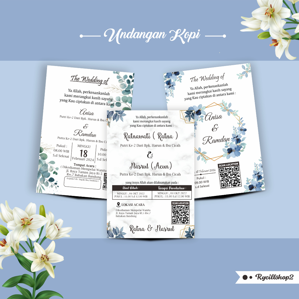 Undangan kopi / Undangan Mini / Undangan Kopi Pernikahan