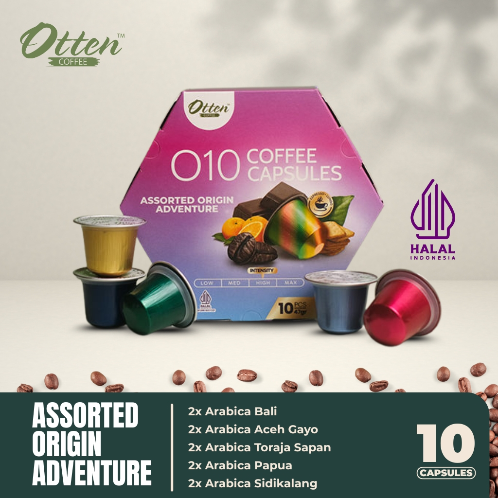 

Kopi Kapsul - O10 Assorted Origin Adventure Coffee Capsule | Kapsul Nespresso Compatible - Otten Coffee Capsules