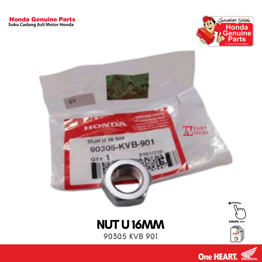 Mur Roda Belakang (Nut U 16MM) - Motor Honda / 90305-KVB-901