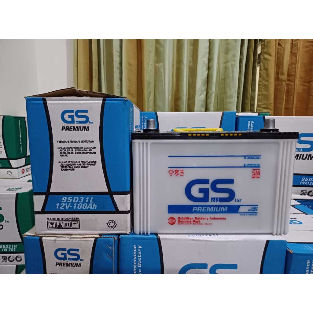 AKI BASAH MOBIL PAJERO/FORTUNER OLD/STRADA GS GOLDSTAR PREMIUM 95D31L 100AH