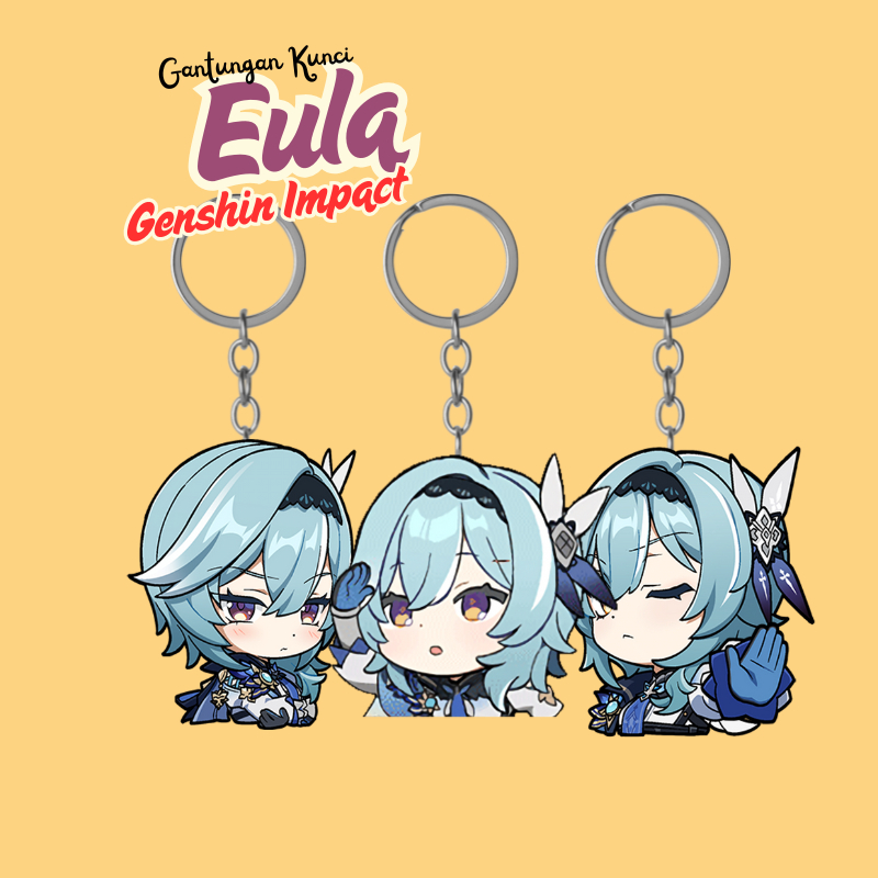 Ganci Eula Genshin Impact | Gantungan Kunci Akrilik UV 2 Sisi Cutting Laser Premium | Keychain Merch