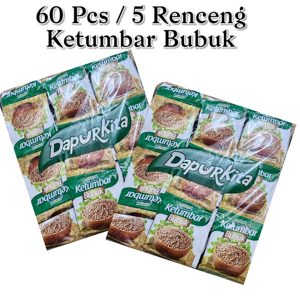 

Paket Hemat 5 Renceng isi 60 PCS Ketumbar Bubuk Dapur kita bumbu dapur serbaguna