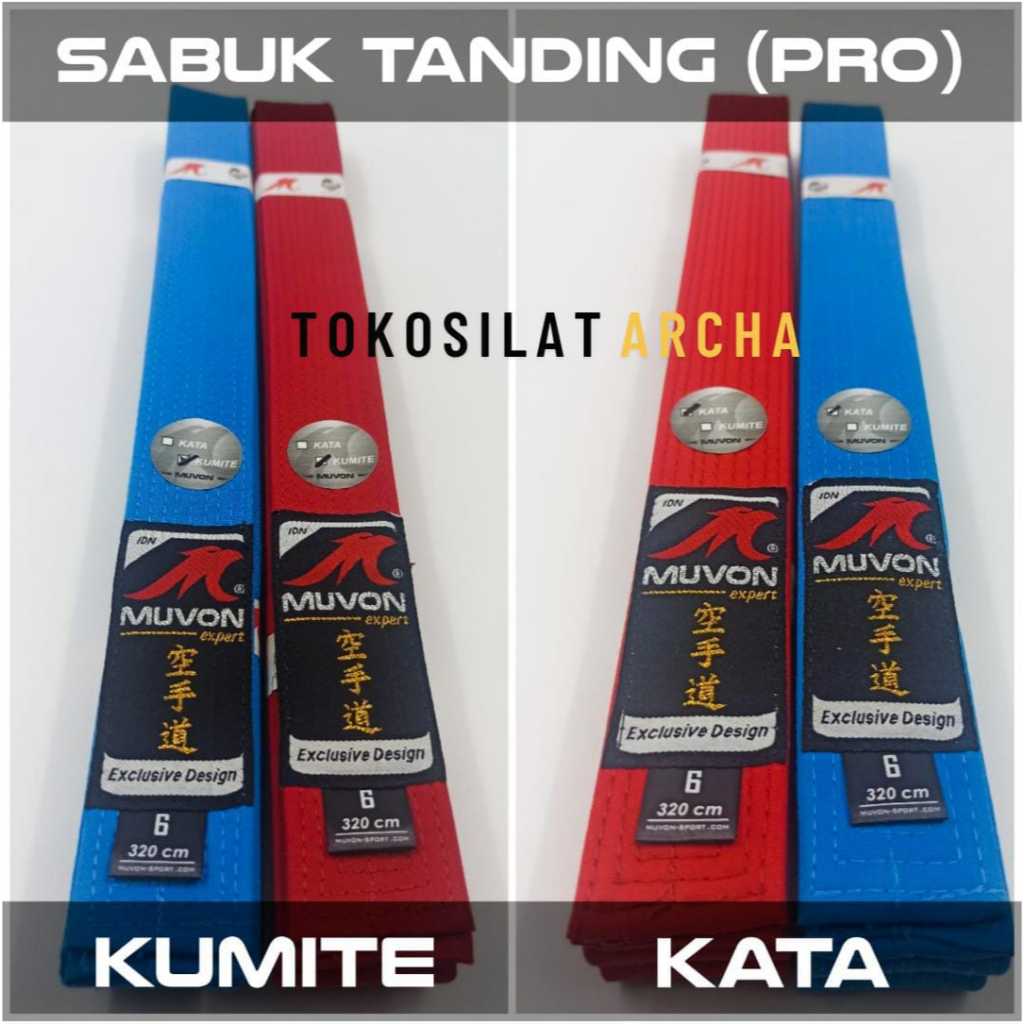 Sabuk Karate Muvon Kata dan Kumite Original / Sabuk Pertandingan Kata dan Kumite Muvon