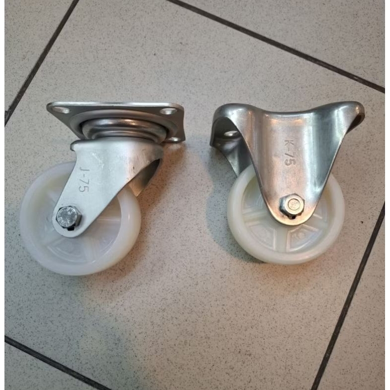 roda trolly nylon 3 inchi EDLY 1 set ( 2 mati + 2 hidup ) boshing