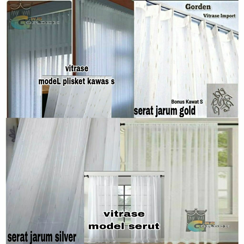 GORDEN VITRASE, VITRASE MODEL PLISKET KAWAT S, GORDEN VITRASE MODEL SERUT, VITRASE KUALITY IMPORT, V