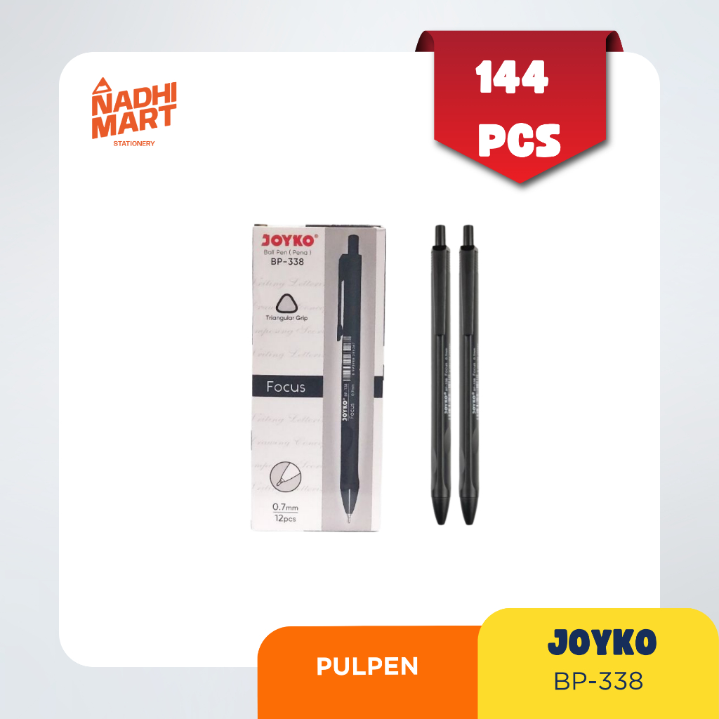 

144 PCS PULPEN JOYKO BP-338 HITAM / BP JOYKO BP-338 VOKUS (1728)