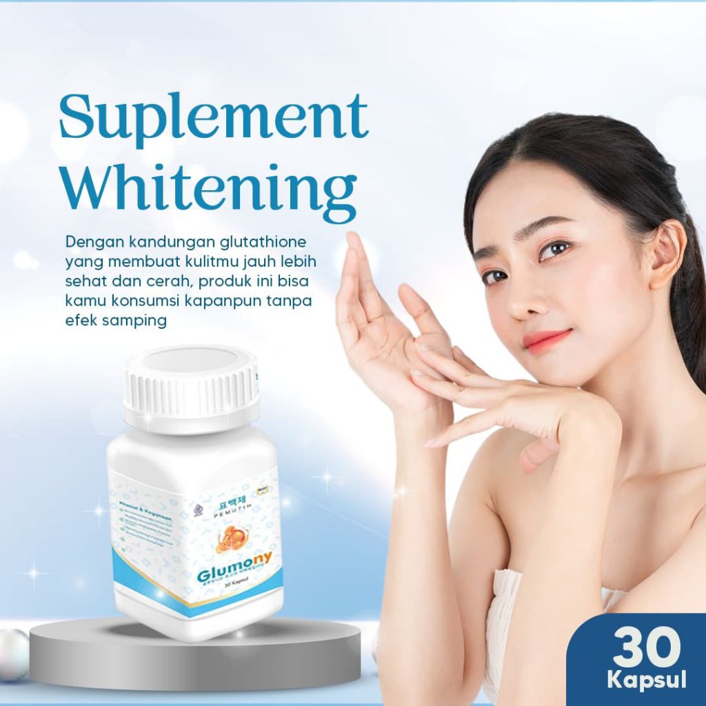 [TERLARIS] GLUMONY | PEMUTIH BADAN | PEMUTIH KULIT WAJAH | KAPSUL WHITENING