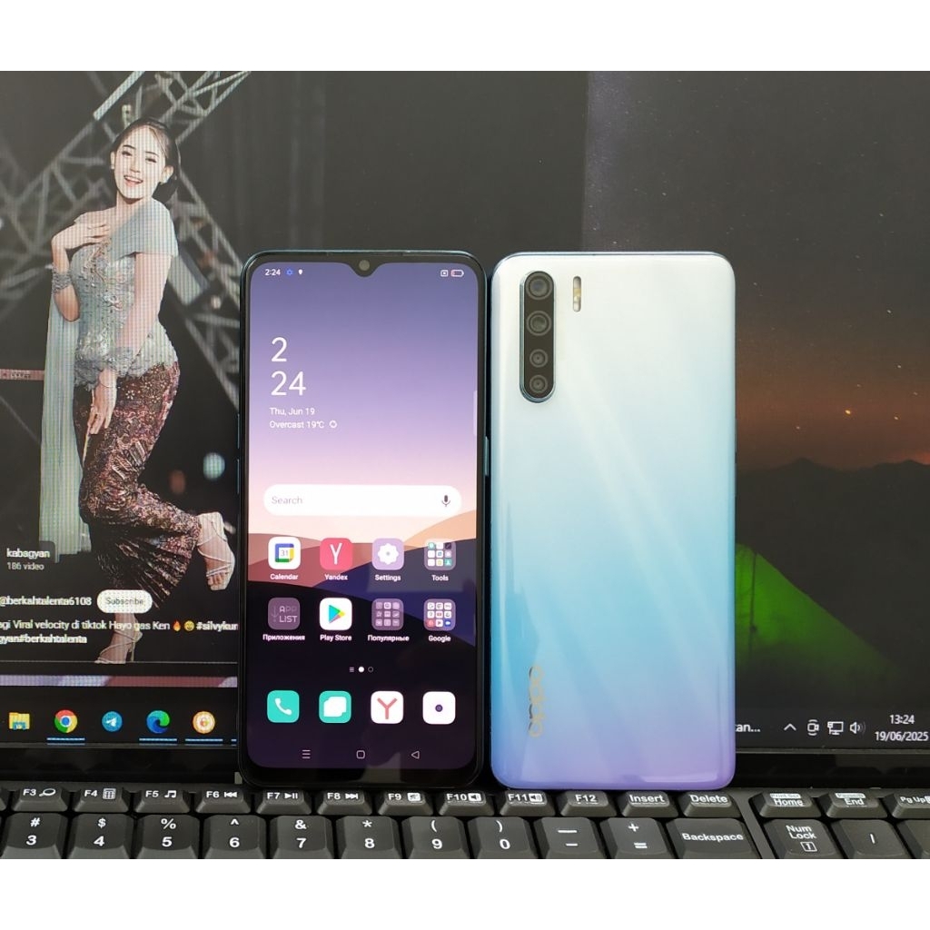 Oppo A91 4G ram 8gb rom 128gb second original layar super amoled