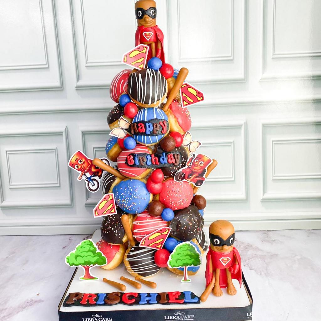 

Donat Ulang Tahun/Donat Tower/Donat Tower Ultah Tema Tung tung tung Sahur/Donat Tema Anomali/Kue Birthday Jakarta