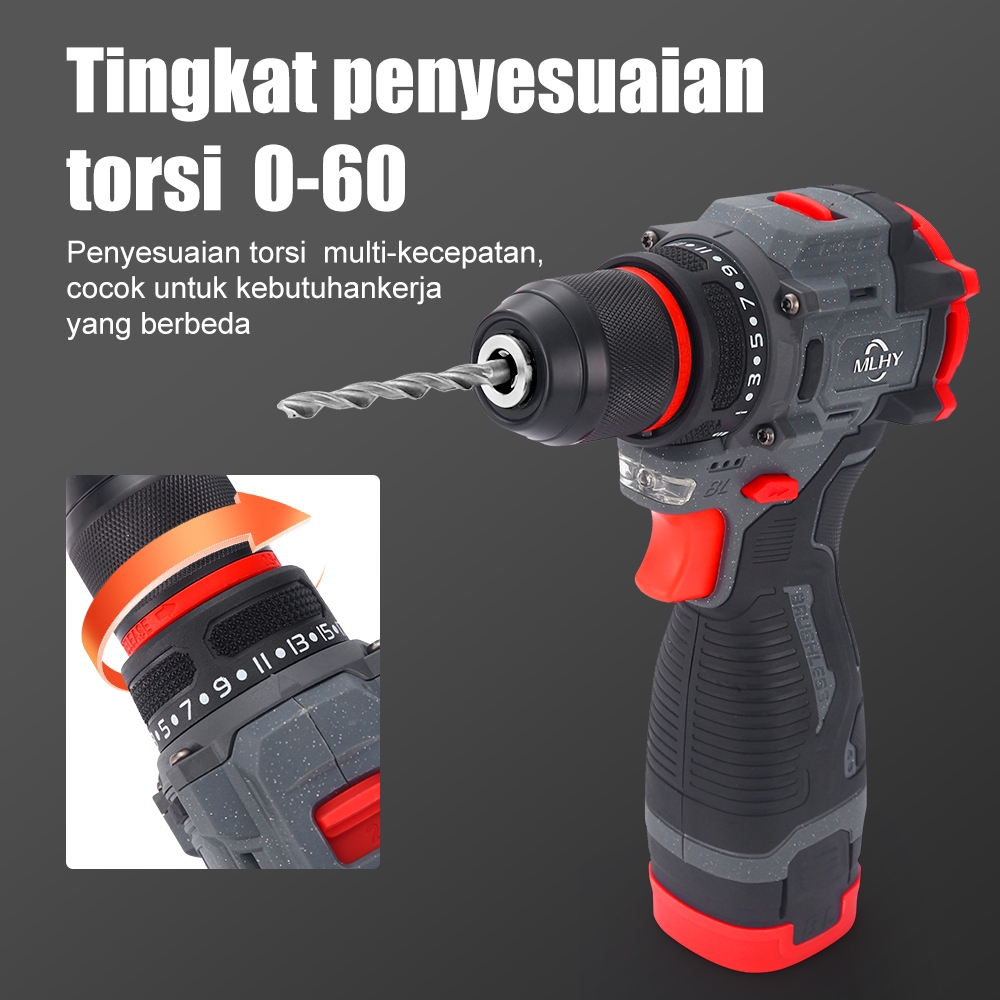 DISKON MLHY 102PCS TOOLKIT BOR LISTRIK ALAT PERTUKANGAN SET BOR LISTRIK BRUSHLESS PALU HANDTOOL BOX