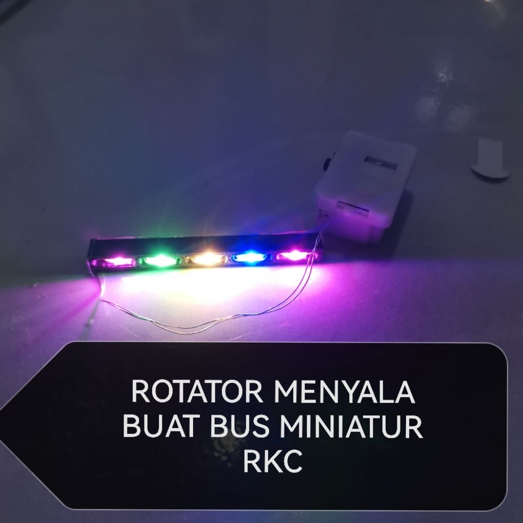 lampu ROTATOR nyala menyala warna warni bus miniatur rkc Transjakarta