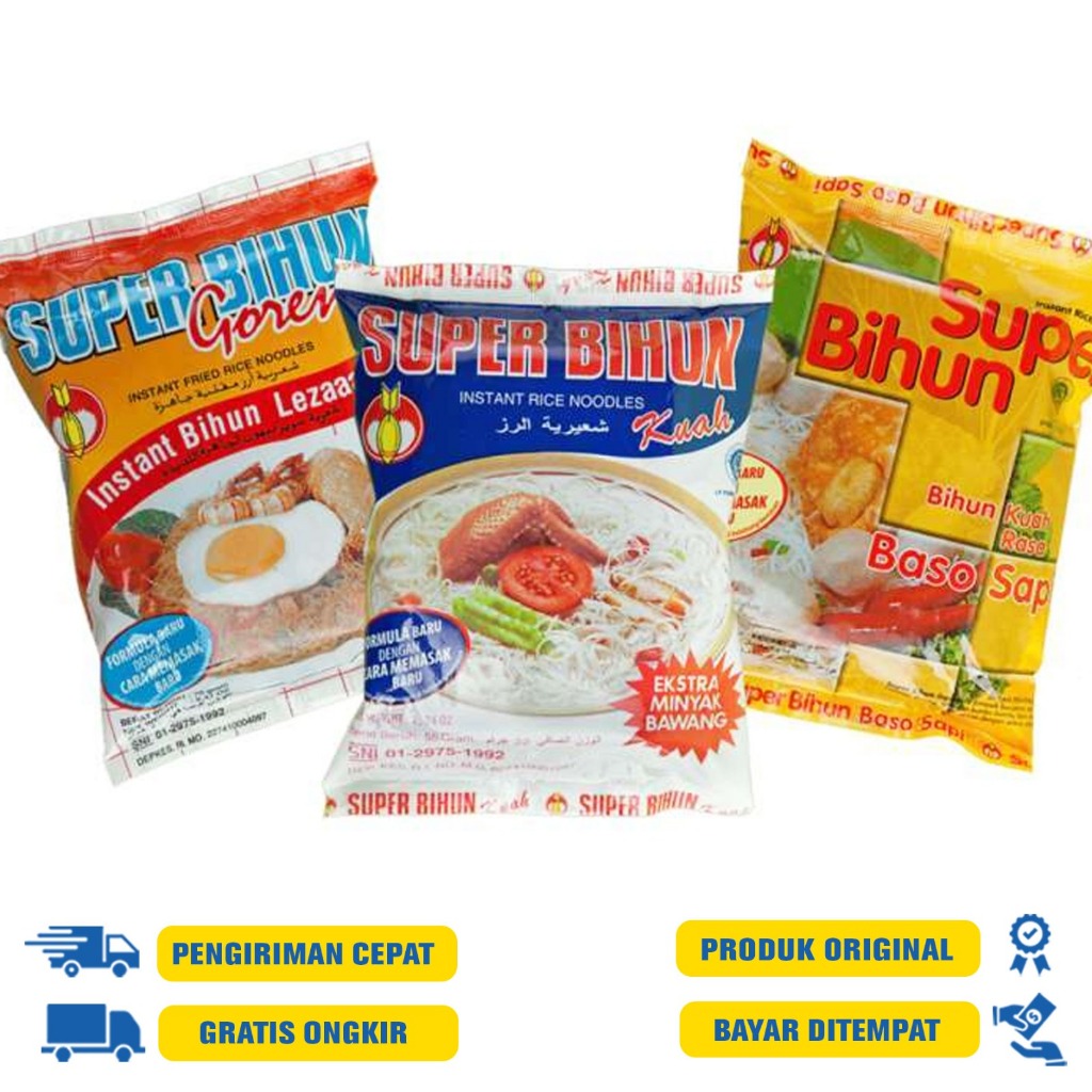

Super Bihun 70 G.R - Baso Sapi | Goreng | Extra Minyak Bawang