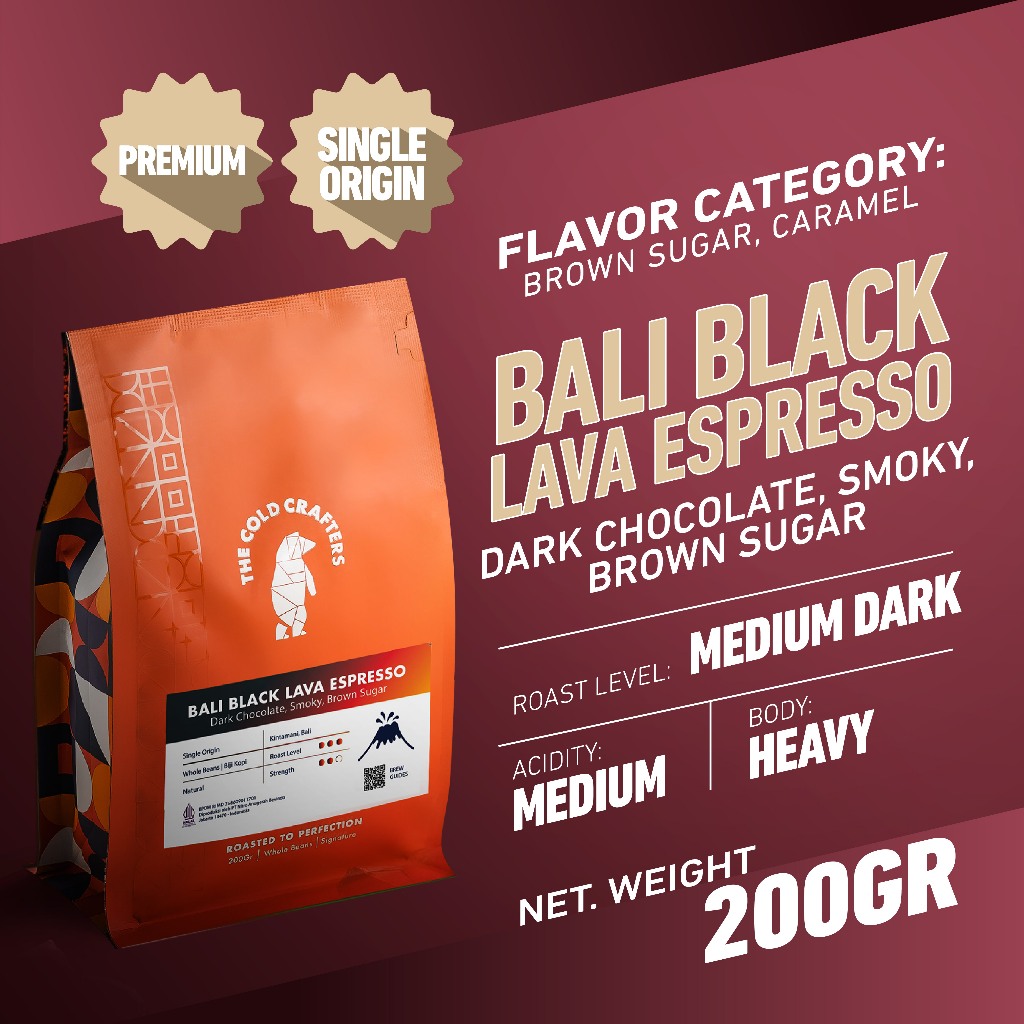 

Bali Black Lava Espresso Grade 1 Biji Kopi Roasted Beans 200GR