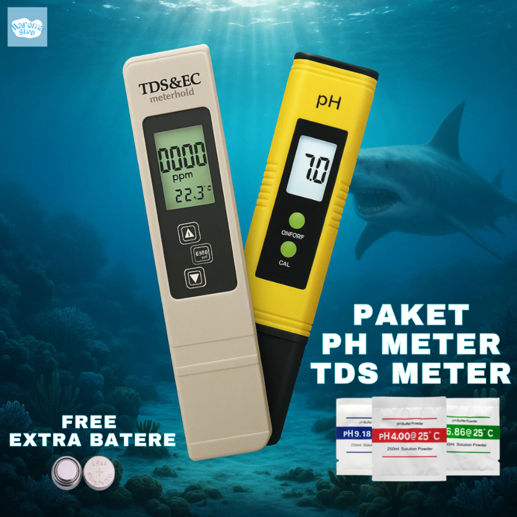 Paket Alat Ukur PH Meter & TDS Tester Digital Hidroponik Akuarium Cek Air dan Mineral Paket TDS & PH