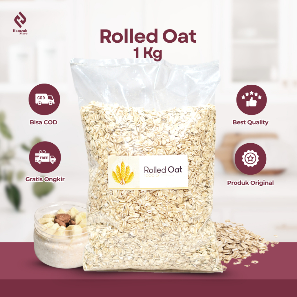 

Rolled Oat 1 Kg / Gandum Utuh / Oatmeal Premium