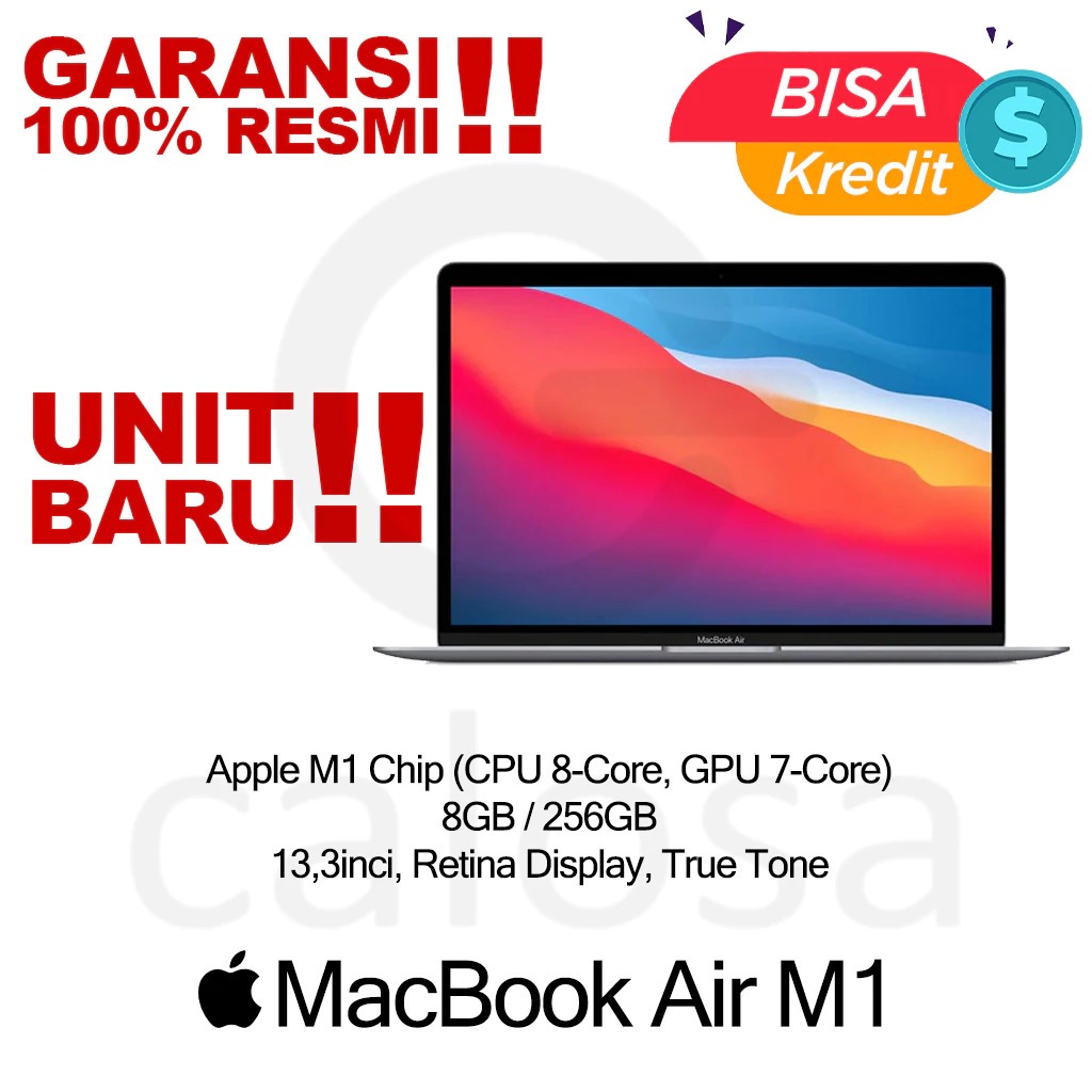 New Apple Macbook air M1 256GB Garansi Resmi