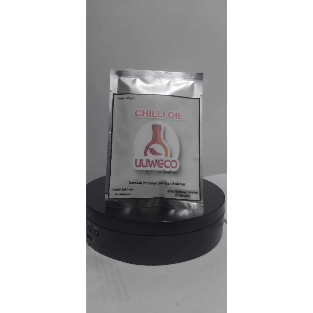 

Chilli Oil Sachet 25Mg Rasa khas EBI / Chilli Oil uuweco Pedas praktis