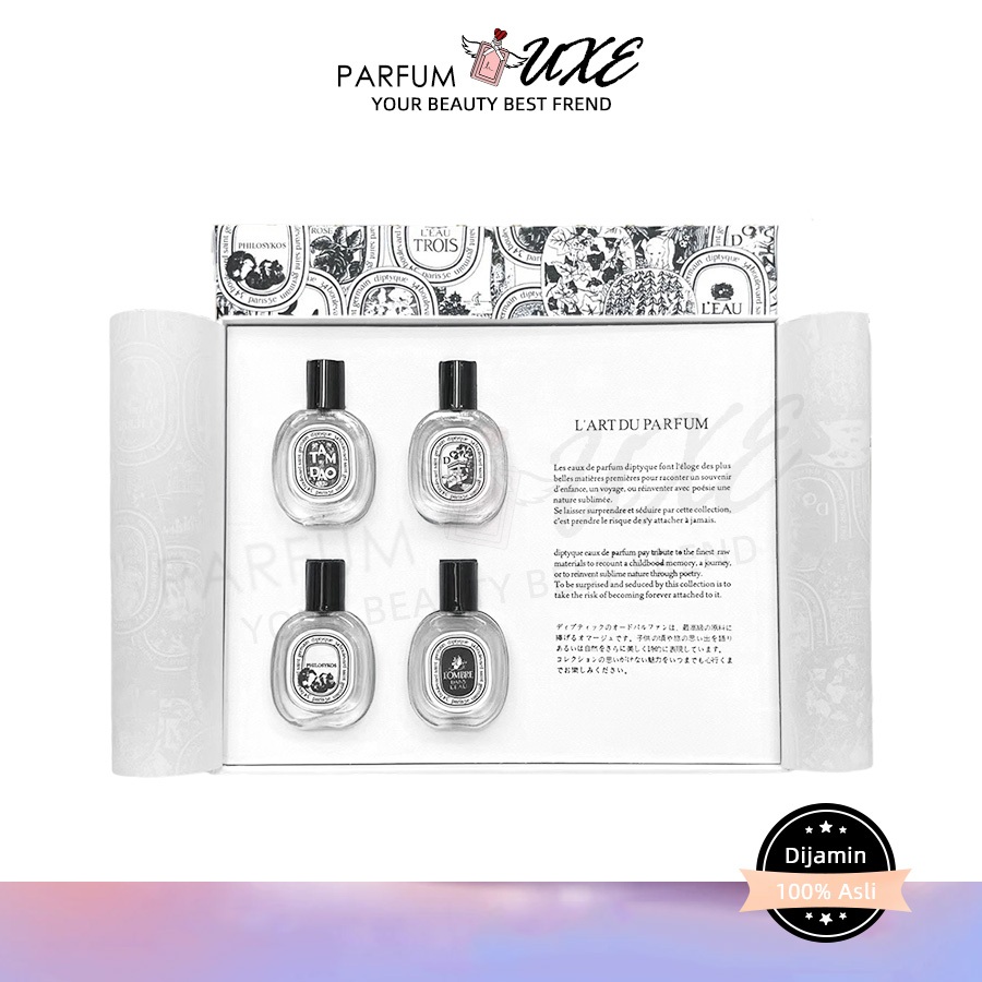 Free Bag✅ Diptyque L'ART DU PARFUM Set 10ml x 4 - Paket Parfum Mini Eksklusif (Do Son, Tam Dao, Phil
