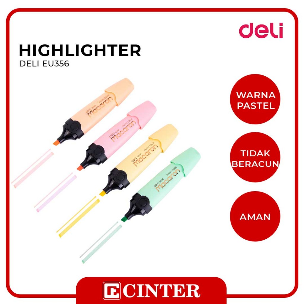 

DELI - STABILO / PENA PENANDA KATA / PENA PENYOROT / HIGHLIGHTER EU356 WARNA PASTEL