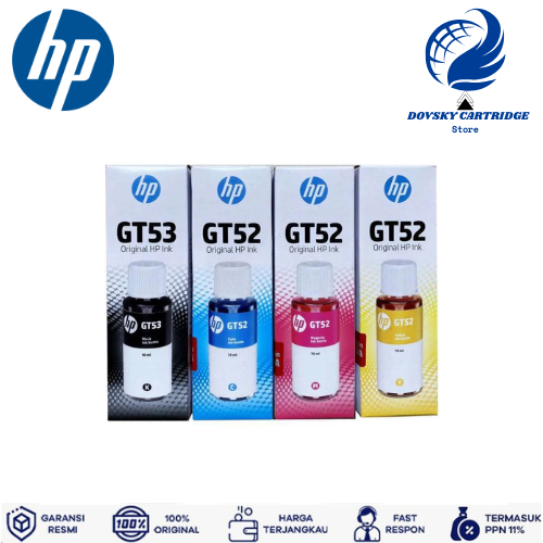 Tinta Original HP GT51 GT52 GT53 Untuk Printer HP Smart Tank 550 580 585 610 615 670 720 750 - Ori