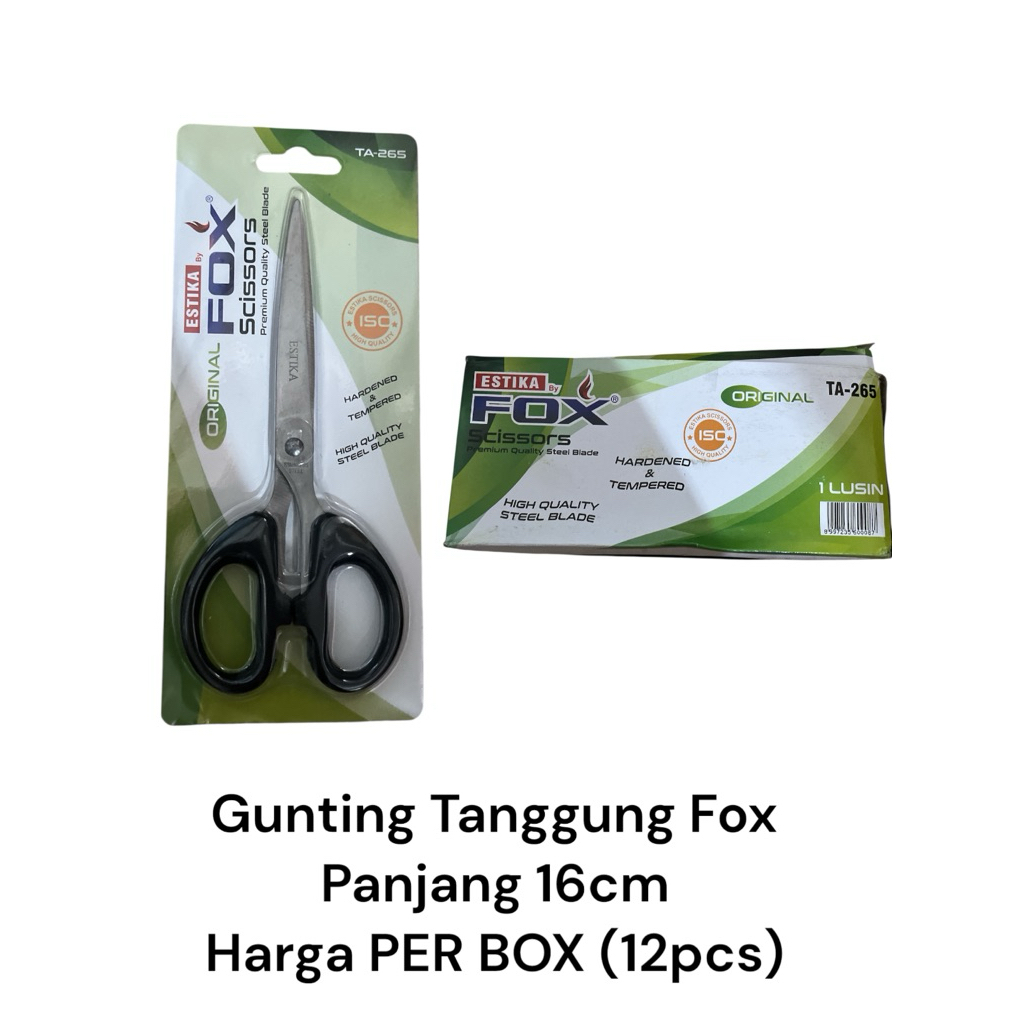

(1 box isi 12pcs) Gunting tanggung Fox Estika 16cm