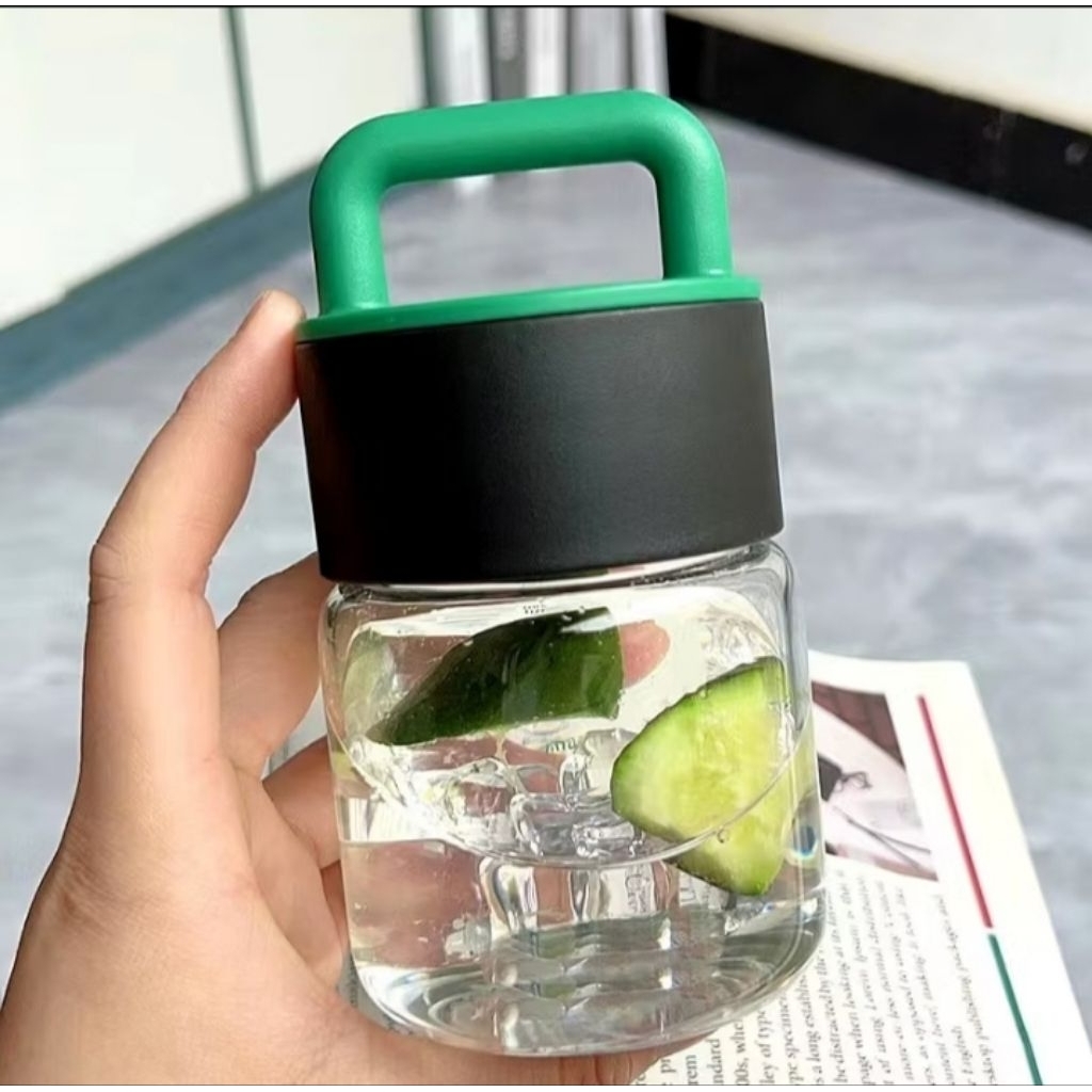 BENZ199 - Botol Minum Kaca Mini Botol Minum Kaca Aesthetic Botol Kaca 300ml Souvenir / Tumbler Mini 