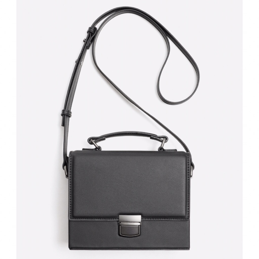 ZARA Men Crossbody Box Bag Tas Selempang Pria Black