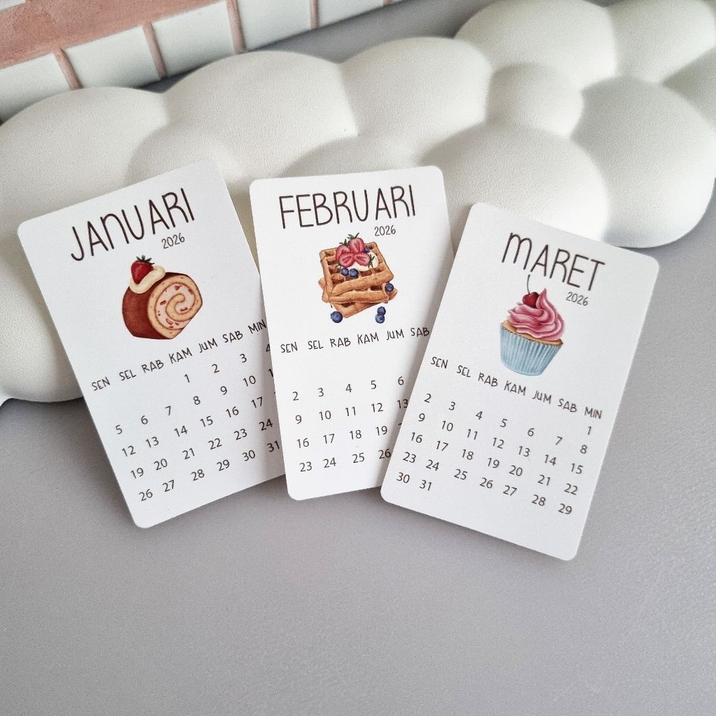 

Stiker Kalender Tahunan Bulanan Tahan Air Versi Dessert Kue Cupcake Ukuran Kecil Sticker Party YR01
