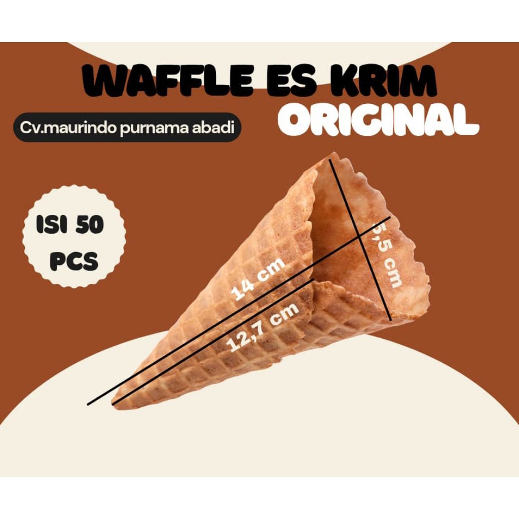 

waffle kerucut cone es krim isi 50 pcs