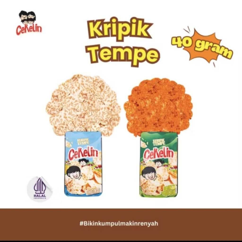 

Keripik Tempe Cemilan CEKELIN isi 40 Gram