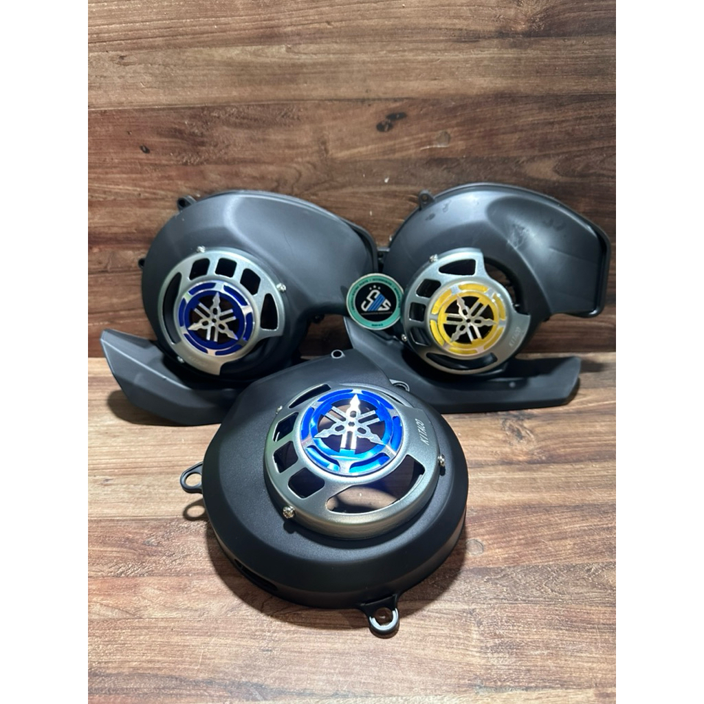 1 SET COVER TUTUP KIPAS & TOP SCREET LOGO YAMAHA GARPU TALA PNP YAMAHA MIO SPORTY/SMILE | FINO KARBU