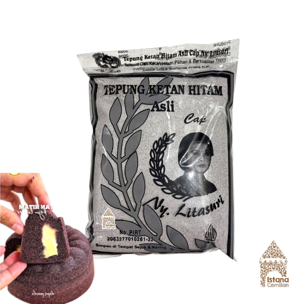 

Tepung Bolu Ketan Hitam Lumer Asli Cap Ny. Litasuri 250 Gram