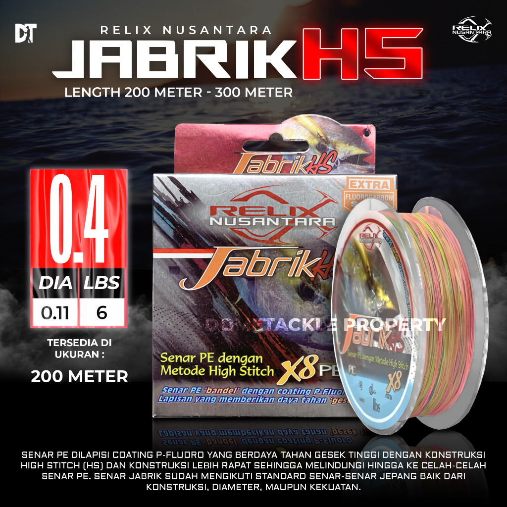 LMP - Jabrik HS X8 Connecting Pack 200m Moss Green Senar Pe Relix Nusantara PE 0,4  0,11mm max 6lbs